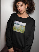Lle Aux Fleurs Near Vetheuil Sweatshirt -Claude O. Monet Designs