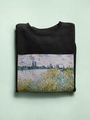 Lle Aux Fleurs Near Vetheuil Sweatshirt -Claude O. Monet Designs