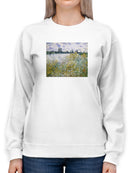 Lle Aux Fleurs Near Vetheuil Sweatshirt -Claude O. Monet Designs