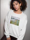 Lle Aux Fleurs Near Vetheuil Sweatshirt -Claude O. Monet Designs