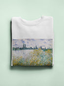 Lle Aux Fleurs Near Vetheuil Sweatshirt -Claude O. Monet Designs