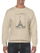 Sketch Of The Eiffel Sweatshirt -Ethan Harper Designs