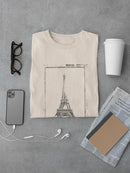 Sketch Of The Eiffel T-shirt -Ethan Harper Designs