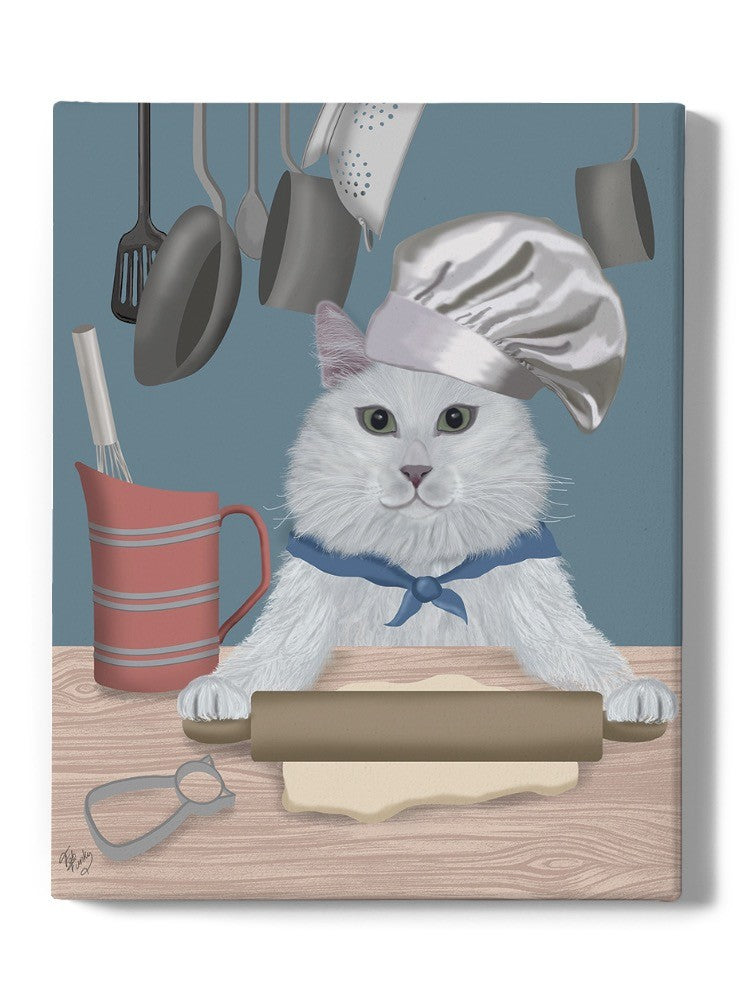White Cat Cookie Baker. Wall Art -Fab Funky Designs