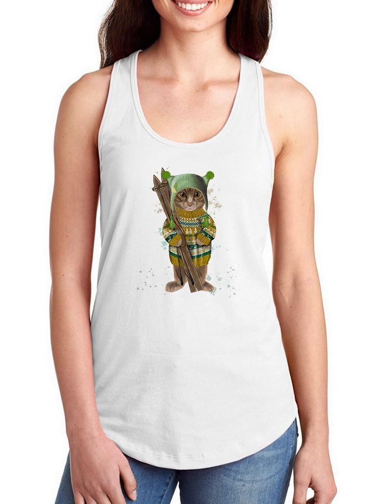 Tabby Ski Cat T-shirt -Fab Funky Designs