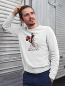 Spaniel On Penny Farthing Sweatshirt -Fab Funky Designs
