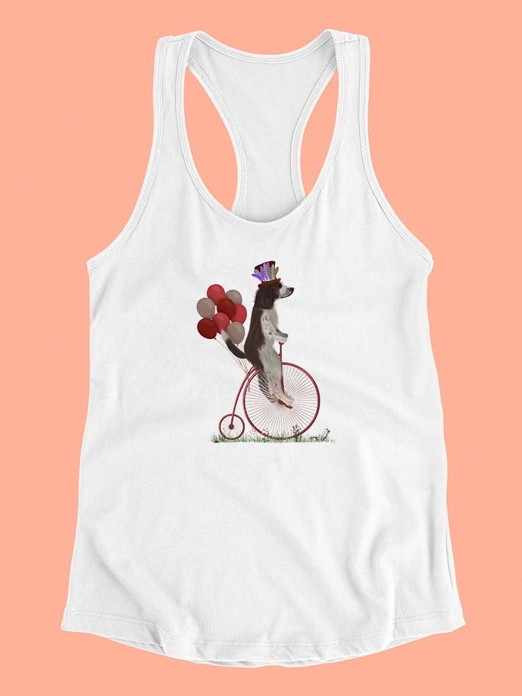 Spaniel On Penny Farthing T-shirt -Fab Funky Designs