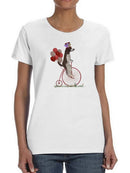 Spaniel On Penny Farthing T-shirt -Fab Funky Designs