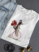 Spaniel On Penny Farthing T-shirt -Fab Funky Designs