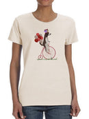 Spaniel On Penny Farthing T-shirt -Fab Funky Designs