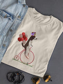 Spaniel On Penny Farthing T-shirt -Fab Funky Designs