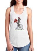 Schnauzer On Penny Farthing T-shirt -Fab Funky Designs