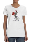 Schnauzer On Penny Farthing T-shirt -Fab Funky Designs