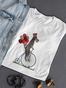 Schnauzer On Penny Farthing T-shirt -Fab Funky Designs
