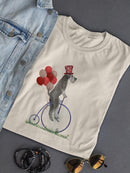 Schnauzer On Penny Farthing T-shirt -Fab Funky Designs