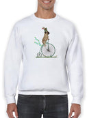 Pug On Penny Farthing Sweatshirt -Fab Funky Designs