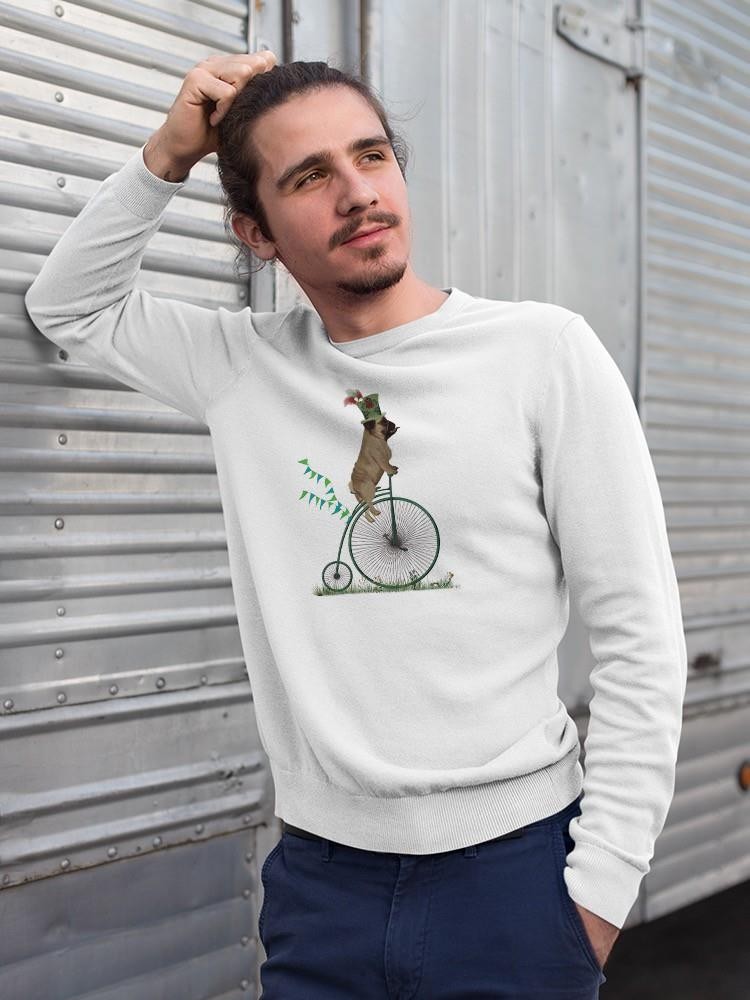 Pug On Penny Farthing Sweatshirt -Fab Funky Designs