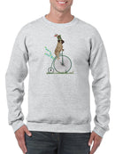 Pug On Penny Farthing Sweatshirt -Fab Funky Designs