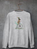 Pug On Penny Farthing Sweatshirt -Fab Funky Designs