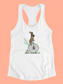 Pug On Penny Farthing T-shirt -Fab Funky Designs