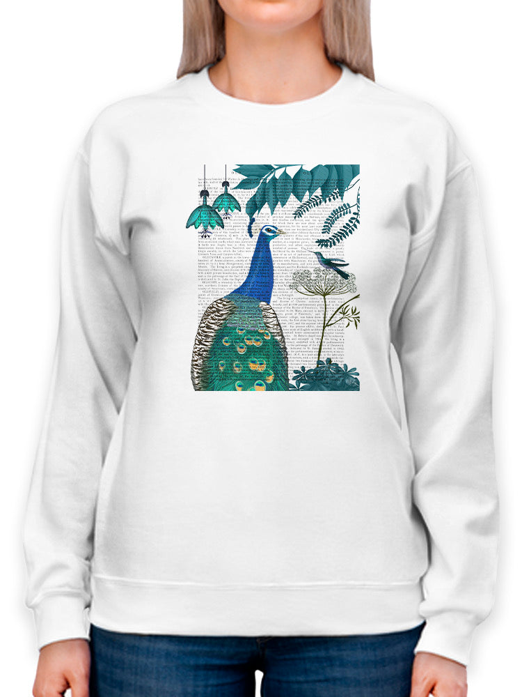 Peacock Garden 2 Book Print Sweatshirt -Fab Funky Designs
