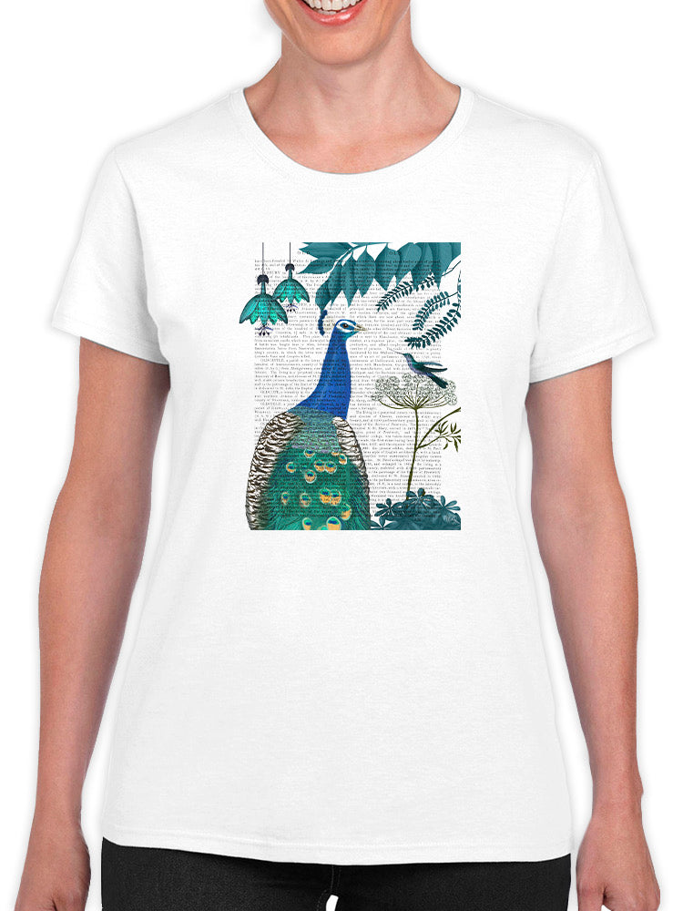 Peacock Garden 2 Book Print T-shirt -Fab Funky Designs