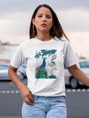 Peacock Garden 2 Book Print T-shirt -Fab Funky Designs