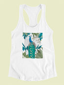 Peacock On Branch Book Print. T-shirt -Fab Funky Designs