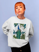 Peacock On Branch Book Print. Sweatshirt -Fab Funky Designs