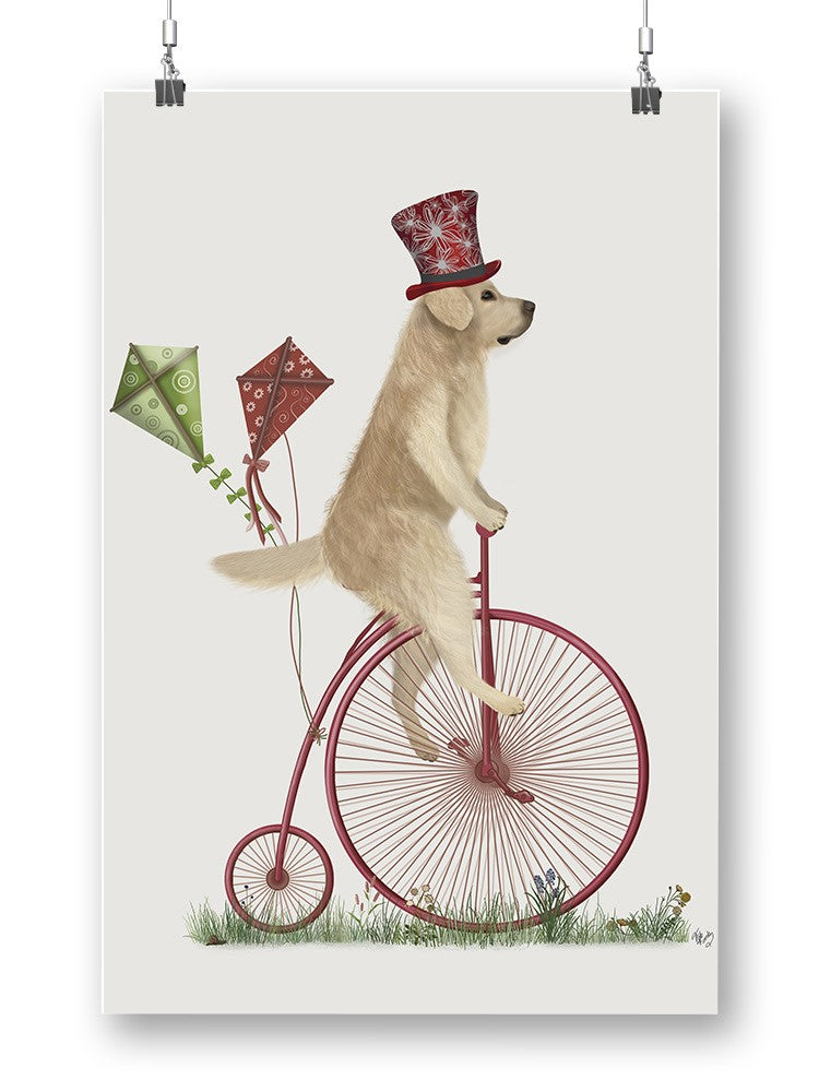 Cute Dog On A Unicycle Wall Art -Fab Funky Designs