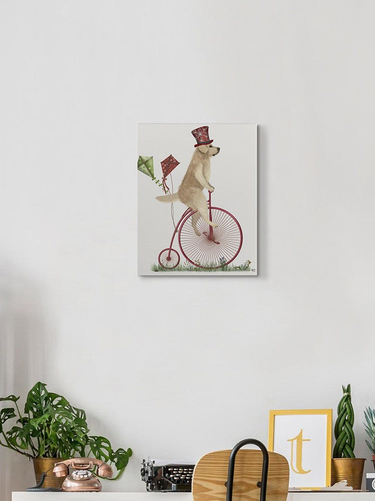 Cute Dog On A Unicycle Wall Art -Fab Funky Designs