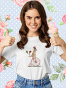 Cute Dog On A Unicycle T-shirt -Fab Funky Designs