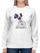 French Bulldog On A Unicycle Sweatshirt -Fab Funky Designs
