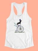 Dachshund On Penny Farthing T-shirt -Fab Funky Designs