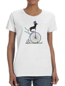 Dachshund On Penny Farthing T-shirt -Fab Funky Designs