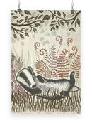 Country Lane Badger 1, Earth Wall Art -Fab Funky Designs