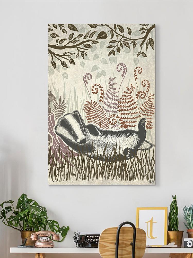 Country Lane Badger 1, Earth Wall Art -Fab Funky Designs