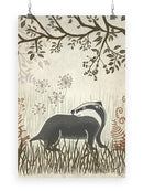 Country Lane Badger 2, Earth Wall Art -Fab Funky Designs