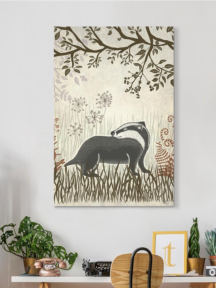 Country Lane Badger 2, Earth Wall Art -Fab Funky Designs