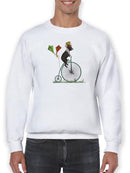 Terrier On Penny Farthing. Sweatshirt -Fab Funky Designs