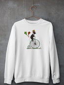 Terrier On Penny Farthing. Sweatshirt -Fab Funky Designs