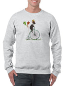 Terrier On Penny Farthing. Sweatshirt -Fab Funky Designs