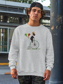 Terrier On Penny Farthing. Sweatshirt -Fab Funky Designs
