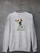 Terrier On Penny Farthing. Sweatshirt -Fab Funky Designs