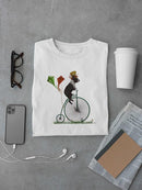 Boston Terrier On Penny Farthing T-shirt -Fab Funky Designs