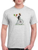 Boston Terrier On Penny Farthing T-shirt -Fab Funky Designs
