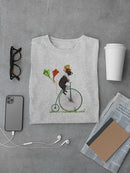 Boston Terrier On Penny Farthing T-shirt -Fab Funky Designs