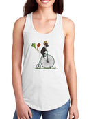 Terrier On Penny Farthing. Racerback Tank -Fab Funky Designs