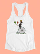 Terrier On Penny Farthing. Racerback Tank -Fab Funky Designs