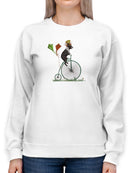 Terrier On Penny Farthing. Sweatshirt -Fab Funky Designs